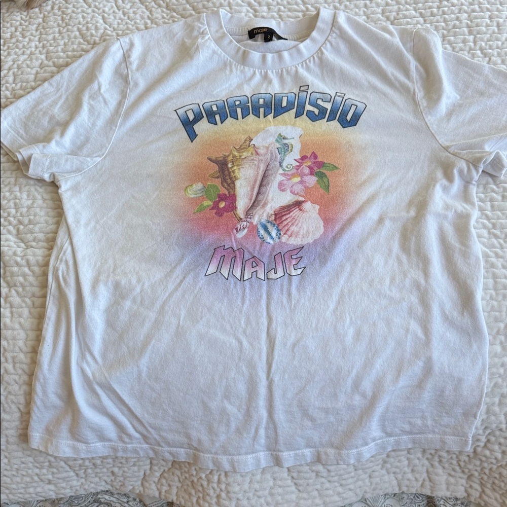 Maje Ivory Textured Skirt